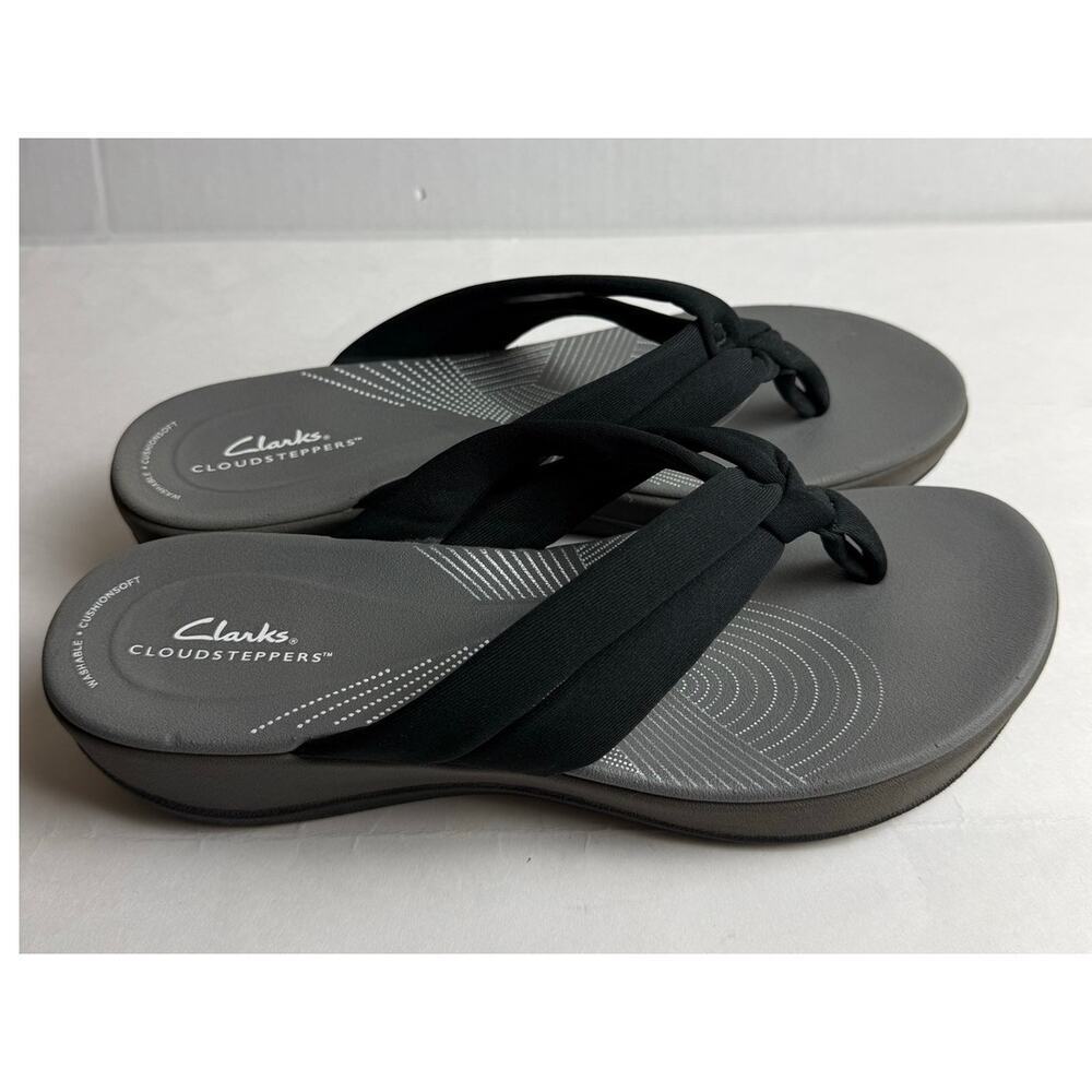 Clarks Cloudsteppers Arla Kaylie Thong Sandals Black 11M - Picture 4 of 9